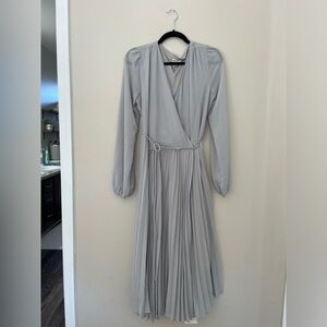 Bohme Pleated Dusty Blue Dress